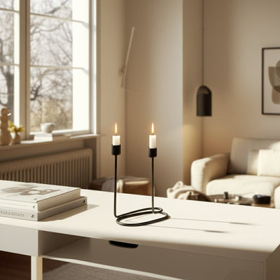 METAL, SWIRLY 2 - TAPER CANDLEHOLDER - Al Rugaib Furniture