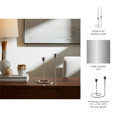 METAL, SWIRLY 2 - TAPER CANDLEHOLDER - Al Rugaib Furniture