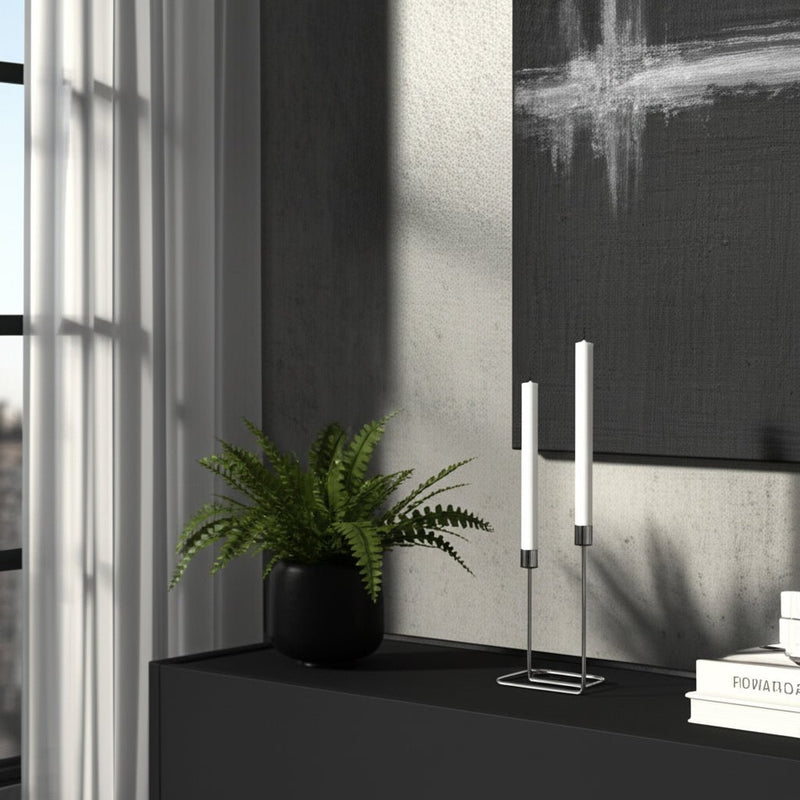 METAL, SWIRLY 2 - TAPER CANDLEHOLDER - Al Rugaib Furniture