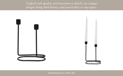 METAL, SWIRLY 2 - TAPER CANDLEHOLDER - Al Rugaib Furniture