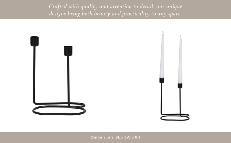 METAL, SWIRLY 2 - TAPER CANDLEHOLDER - Al Rugaib Furniture