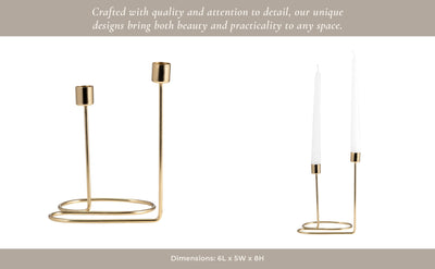 METAL, SWIRLY 2 - TAPER CANDLEHOLDER - Al Rugaib Furniture