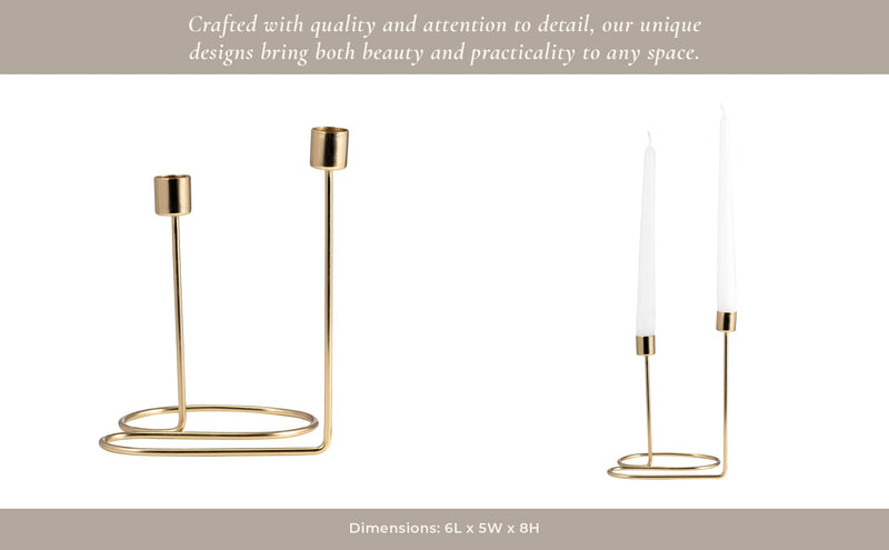 METAL, SWIRLY 2 - TAPER CANDLEHOLDER - Al Rugaib Furniture