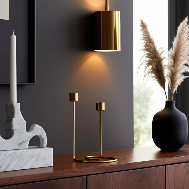 METAL, SWIRLY 2 - TAPER CANDLEHOLDER - Al Rugaib Furniture