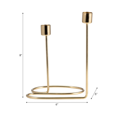 METAL, SWIRLY 2 - TAPER CANDLEHOLDER - Al Rugaib Furniture