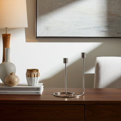 METAL, SWIRLY 2 - TAPER CANDLEHOLDER - Al Rugaib Furniture