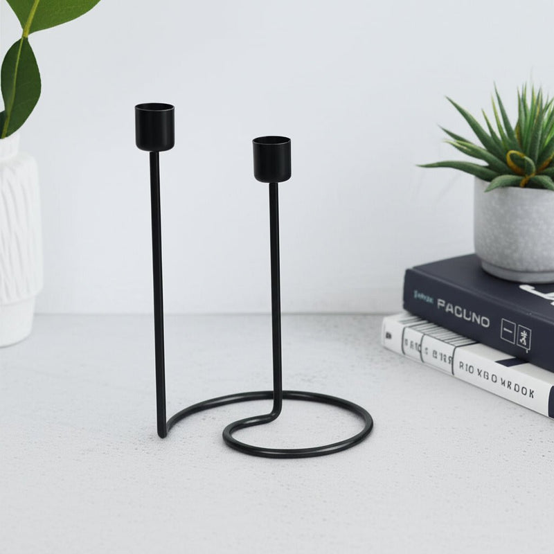 METAL, SWIRLY 2 - TAPER CANDLEHOLDER - Al Rugaib Furniture