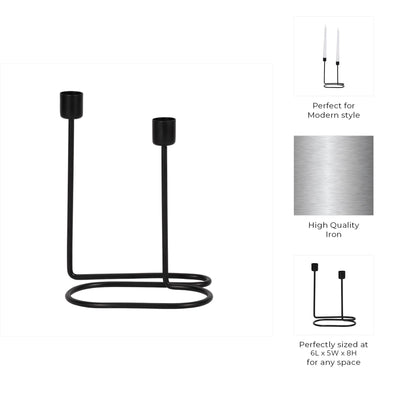 METAL, SWIRLY 2 - TAPER CANDLEHOLDER - Al Rugaib Furniture