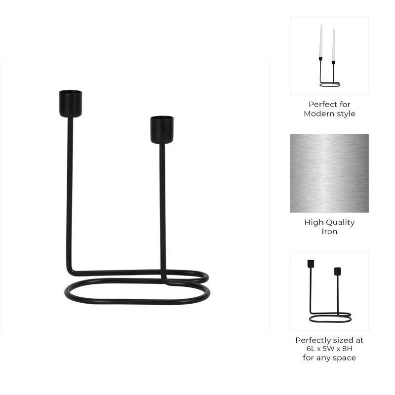 METAL, SWIRLY 2 - TAPER CANDLEHOLDER - Al Rugaib Furniture