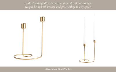 METAL, SWIRLY 2 - TAPER CANDLEHOLDER - Al Rugaib Furniture