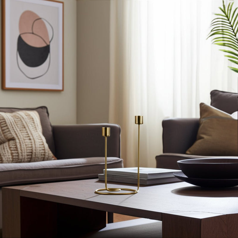 METAL, SWIRLY 2 - TAPER CANDLEHOLDER - Al Rugaib Furniture