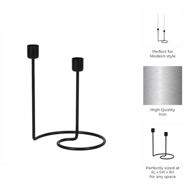 METAL, SWIRLY 2 - TAPER CANDLEHOLDER - Al Rugaib Furniture