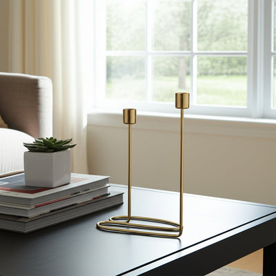 METAL, SWIRLY 2 - TAPER CANDLEHOLDER - Al Rugaib Furniture