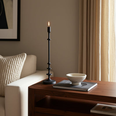 METAL, TAPER CANDLE HOLDER, BLACK - Al Rugaib Furniture