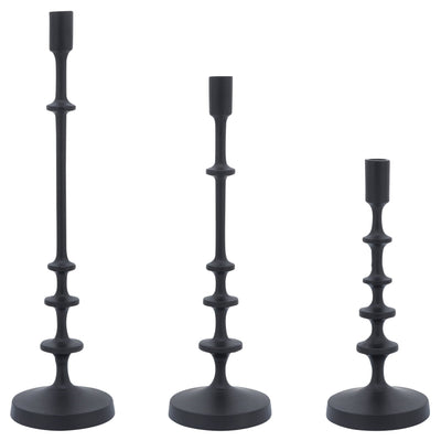 METAL, TAPER CANDLE HOLDER, BLACK - Al Rugaib Furniture