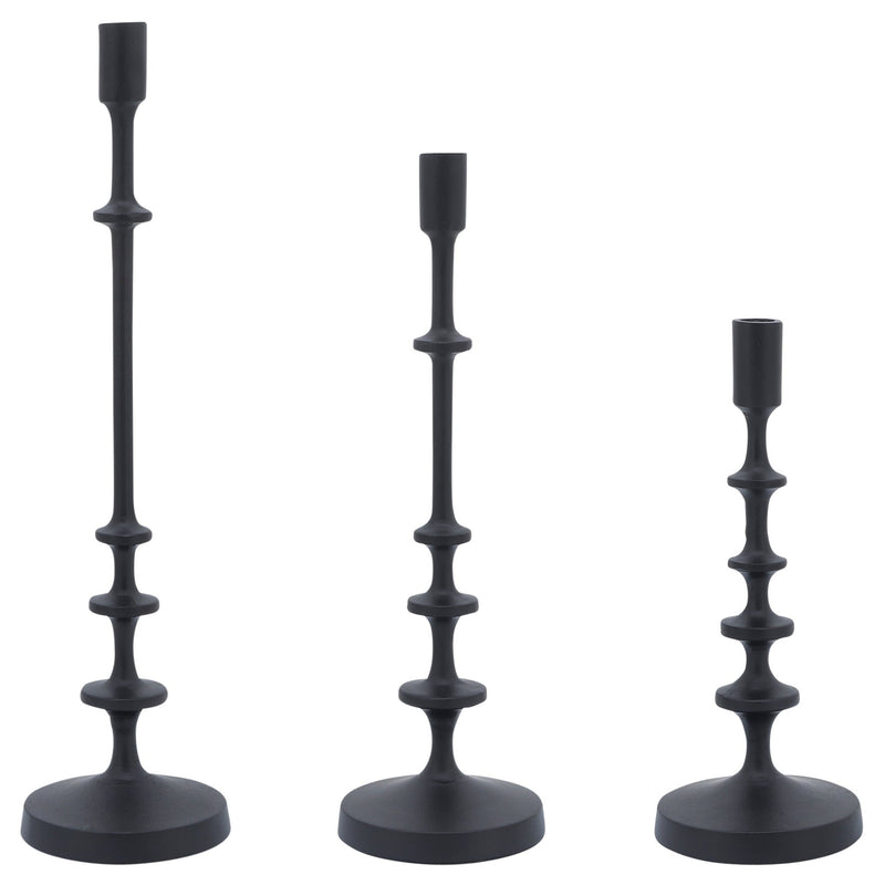 METAL, TAPER CANDLE HOLDER, BLACK - Al Rugaib Furniture