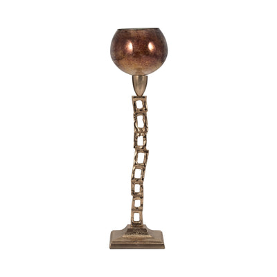 METAL, TEALIGHT HOLDER W/ BASE, GOLD - Al Rugaib Furniture