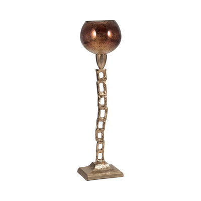 METAL, TEALIGHT HOLDER W/ BASE, GOLD - Al Rugaib Furniture