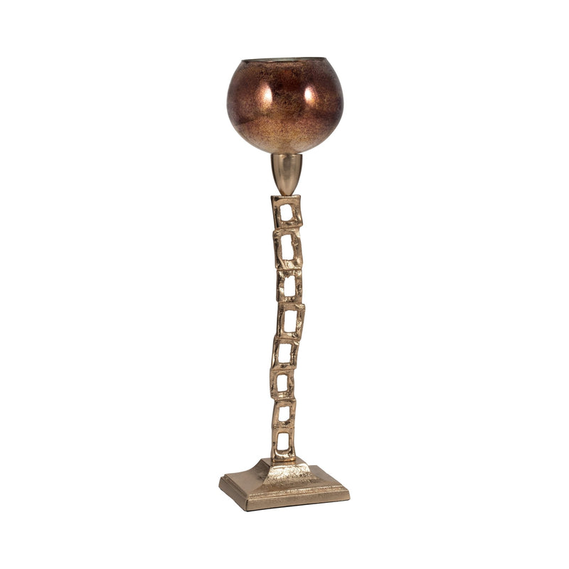 METAL, TEALIGHT HOLDER W/ BASE, GOLD - Al Rugaib Furniture