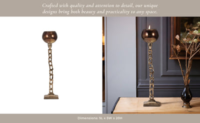 METAL, TEALIGHT HOLDER W/ BASE, GOLD - Al Rugaib Furniture