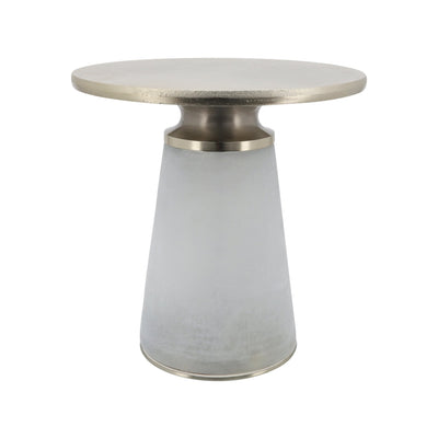 METAL TOP, 18"H NEBULAR SIDE TABLE, FROST - Al Rugaib Furniture