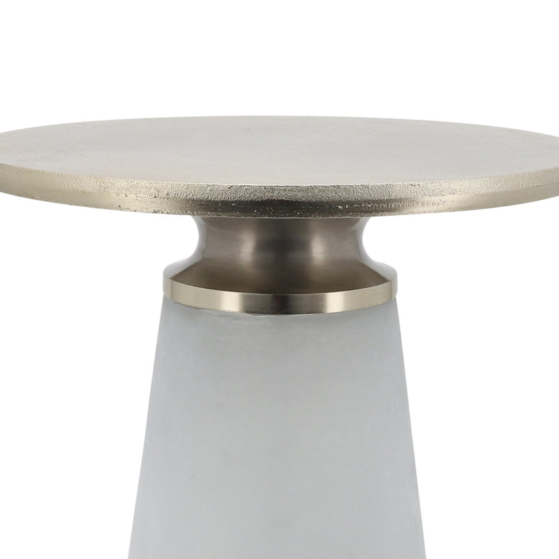 METAL TOP, 18"H NEBULAR SIDE TABLE, FROST - Al Rugaib Furniture