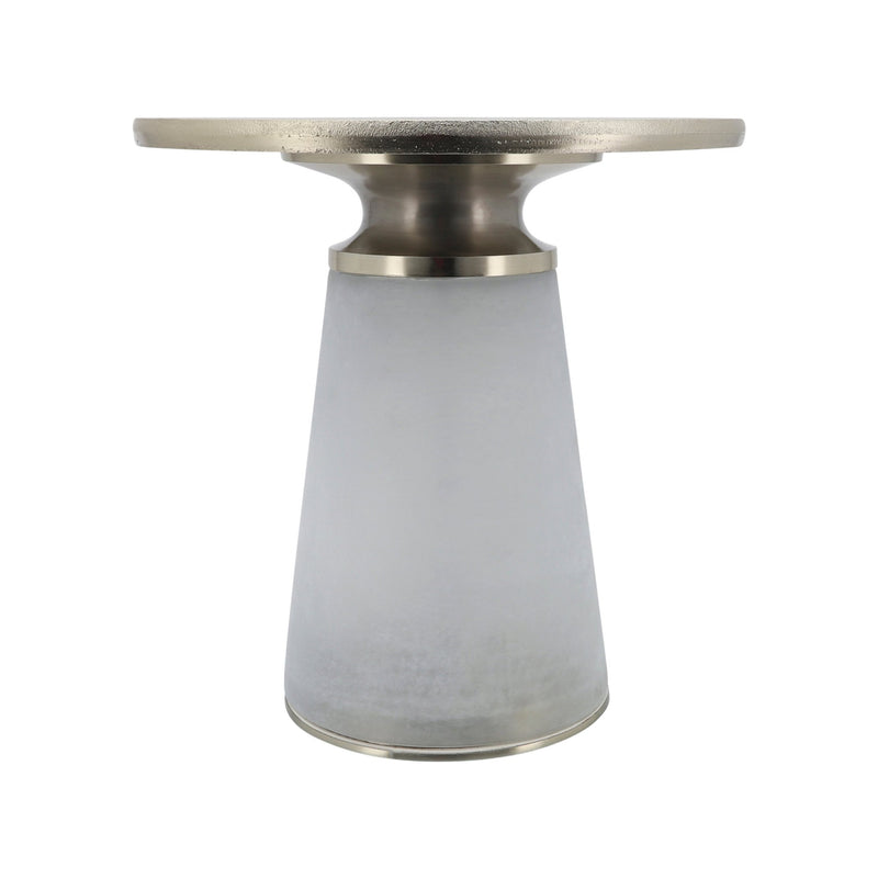 METAL TOP, 18"H NEBULAR SIDE TABLE, FROST - Al Rugaib Furniture