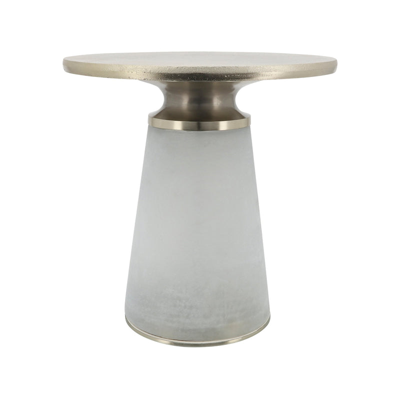 METAL TOP, 18"H NEBULAR SIDE TABLE, FROST - Al Rugaib Furniture