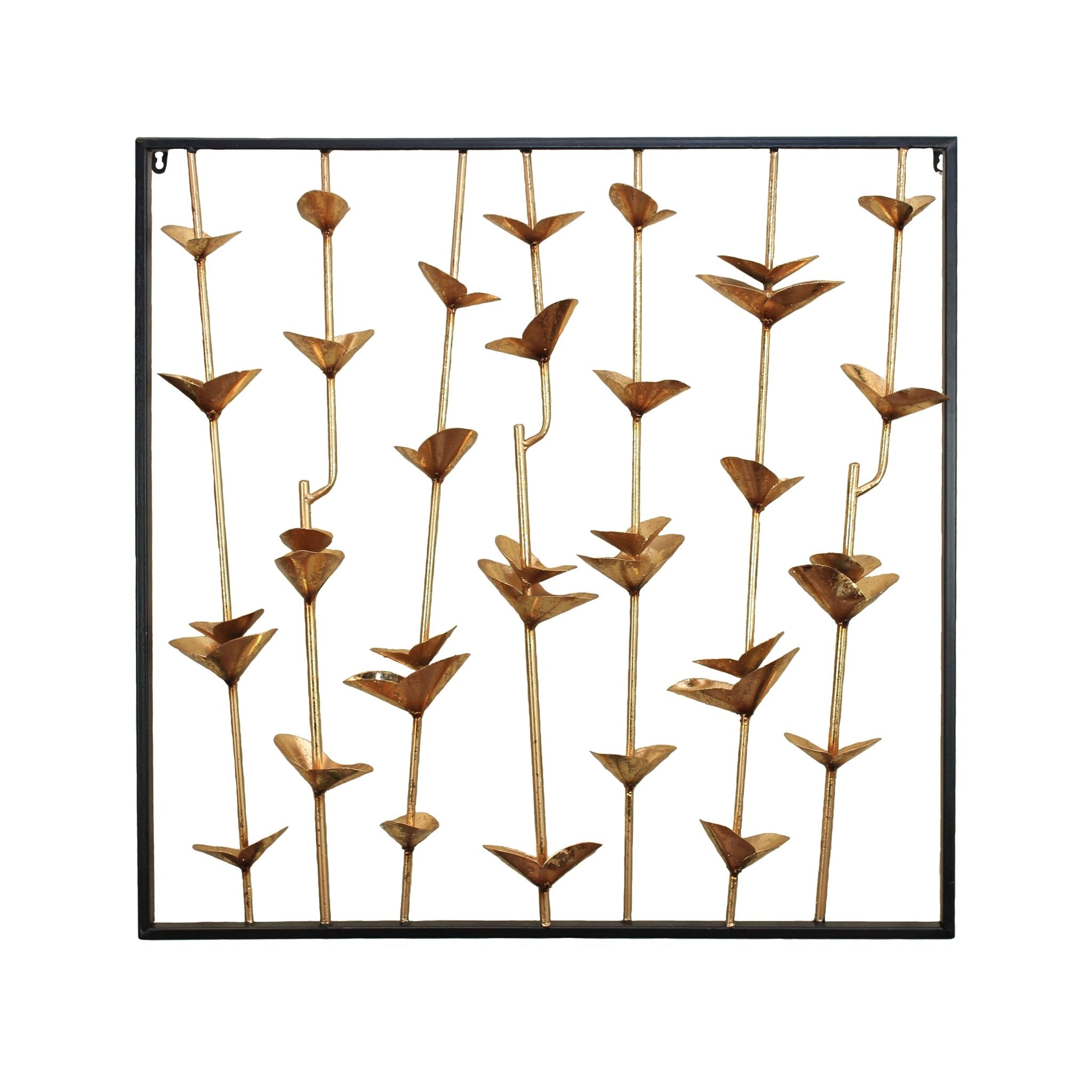 METAL WALL DECOR, GOLD/BLACK, WINDOW BOX - Al Rugaib Furniture