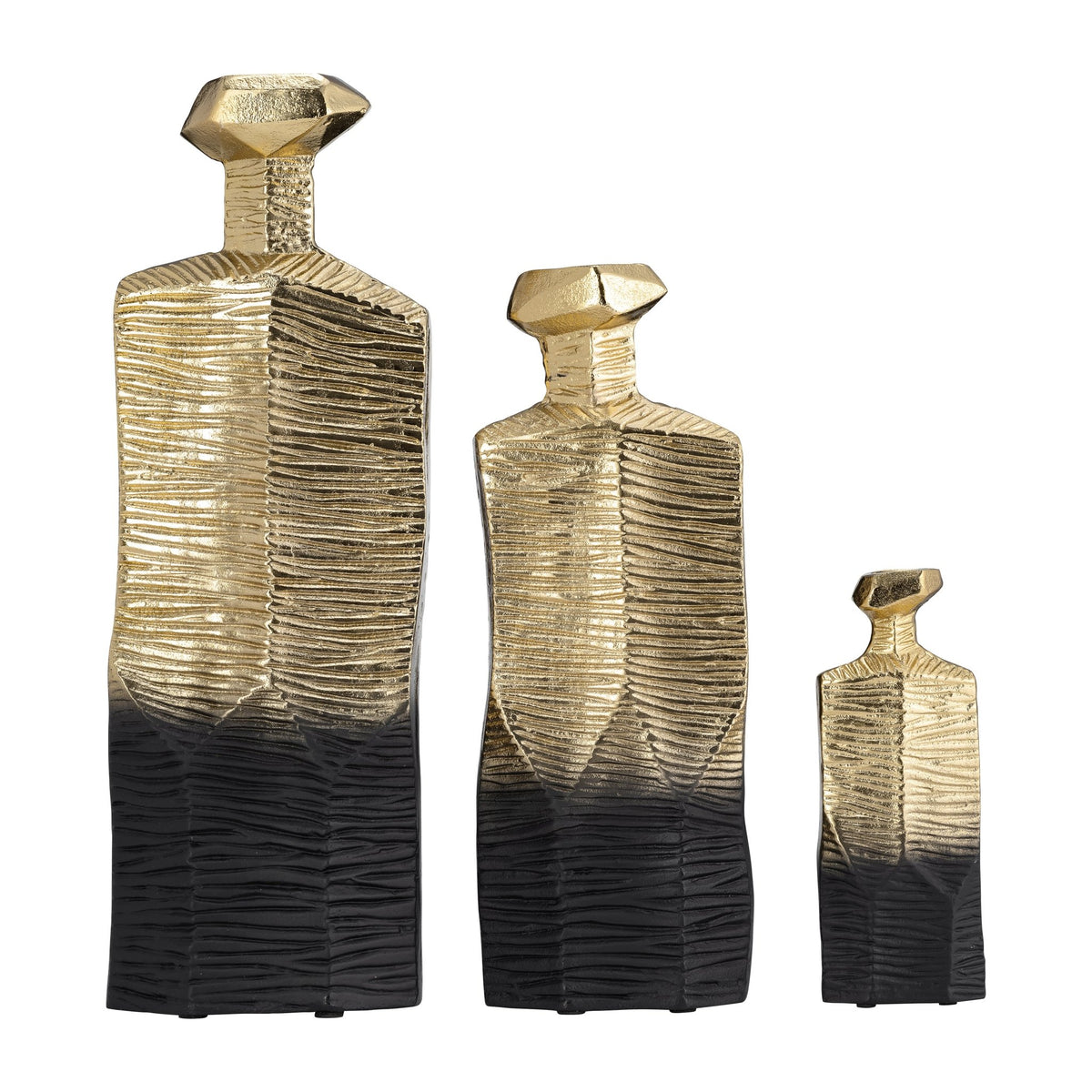 METAL,16",RIGGED VASE,GOLD/BLACK Vases and Jars| Sagebrook Home