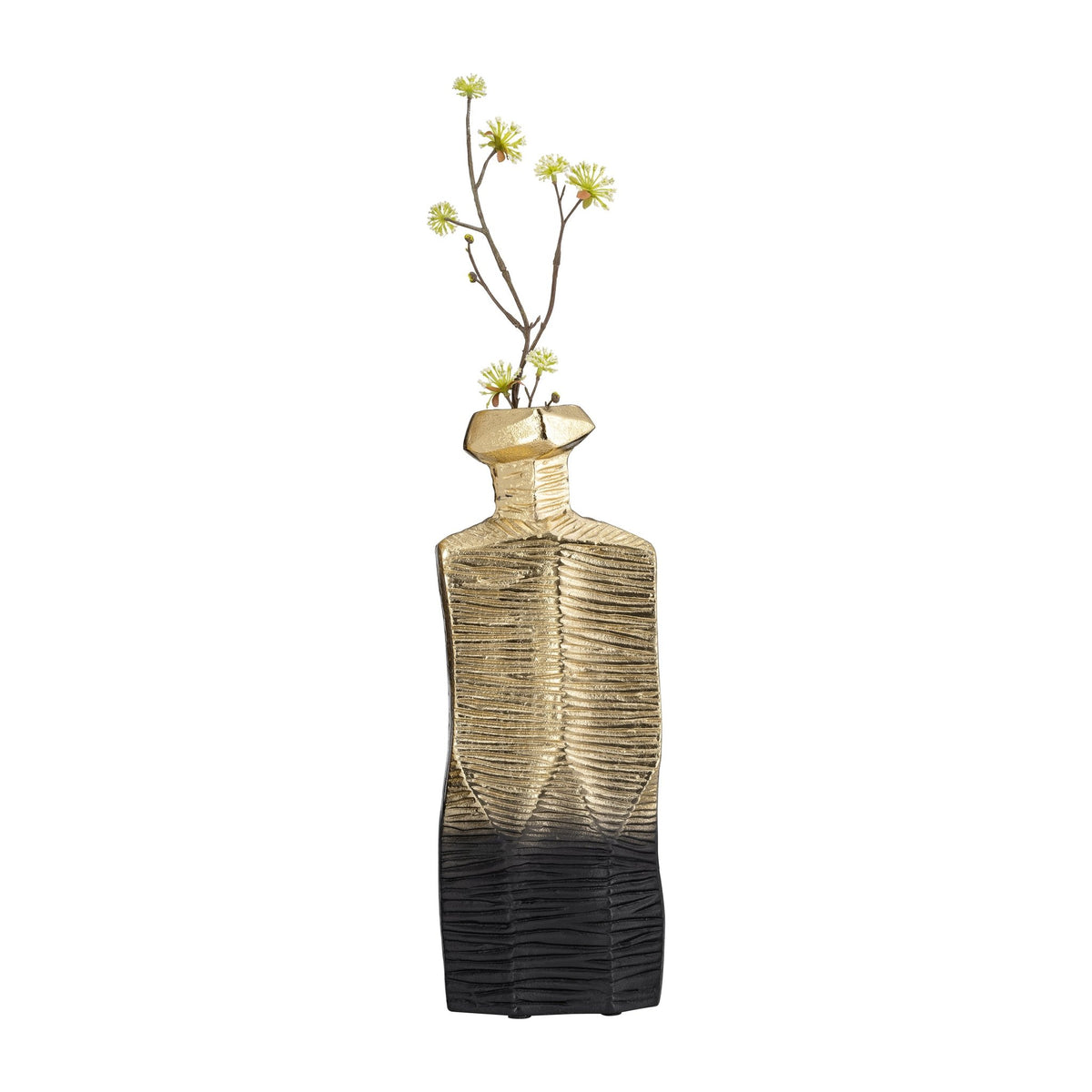 METAL,16",RIGGED VASE,GOLD/BLACK Vases and Jars| Sagebrook Home