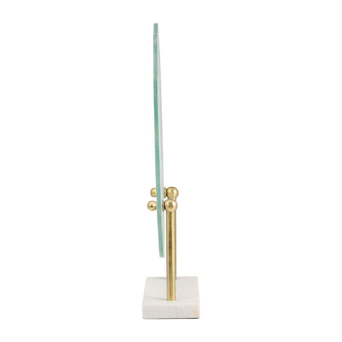 METAL,21"H,SPECKLED GLASS DISC ON MARBLE STAND,WHI Table Decors| Sagebrook Home
