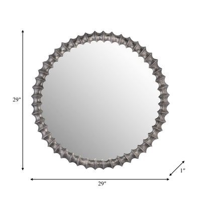 METAL,29",RING TEXTURE MIRROR,BRUSHED NICKEL - Al Rugaib Furniture
