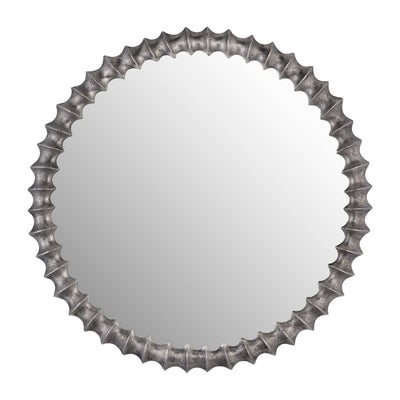 METAL,29",RING TEXTURE MIRROR,BRUSHED NICKEL - Al Rugaib Furniture
