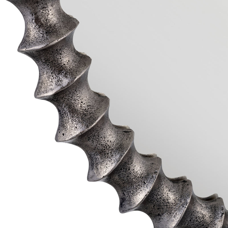 METAL,29",RING TEXTURE MIRROR,BRUSHED NICKEL - Al Rugaib Furniture