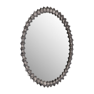 METAL,29",RING TEXTURE MIRROR,BRUSHED NICKEL - Al Rugaib Furniture