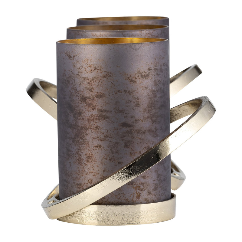 METAL,6",ABSTRACT RING CANDLE HOLDER,GOLD - Al Rugaib Furniture