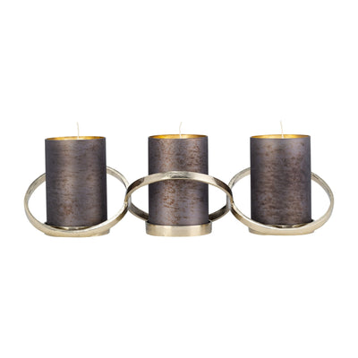 METAL,6",ABSTRACT RING CANDLE HOLDER,GOLD - Al Rugaib Furniture