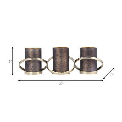 METAL,6",ABSTRACT RING CANDLE HOLDER,GOLD - Al Rugaib Furniture