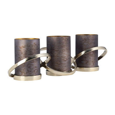 METAL,6",ABSTRACT RING CANDLE HOLDER,GOLD - Al Rugaib Furniture