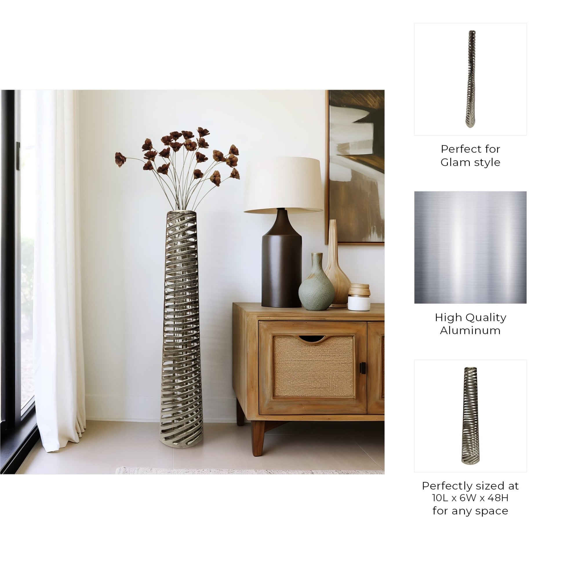 Metal,Channing Gold/Champagne/Silver Vase Vases and Jars| Sagebrook Home