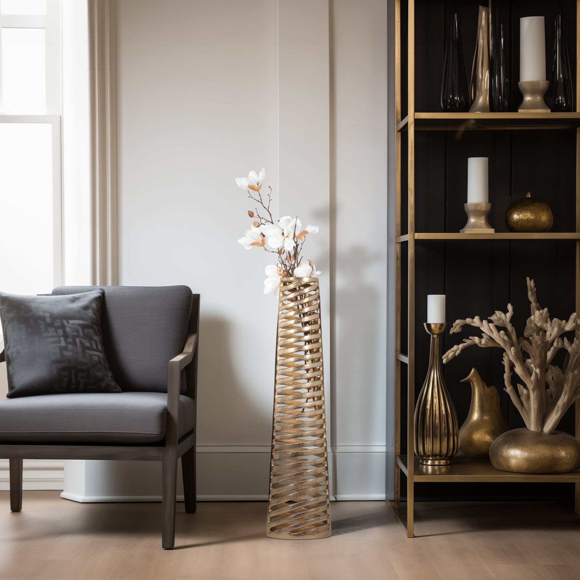 Metal,Channing Gold/Champagne/Silver Vase Vases and Jars| Sagebrook Home