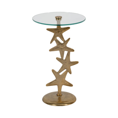 Metal/glass 15"d/25"h,gold Starfish Sidetable Kd - Al Rugaib Furniture
