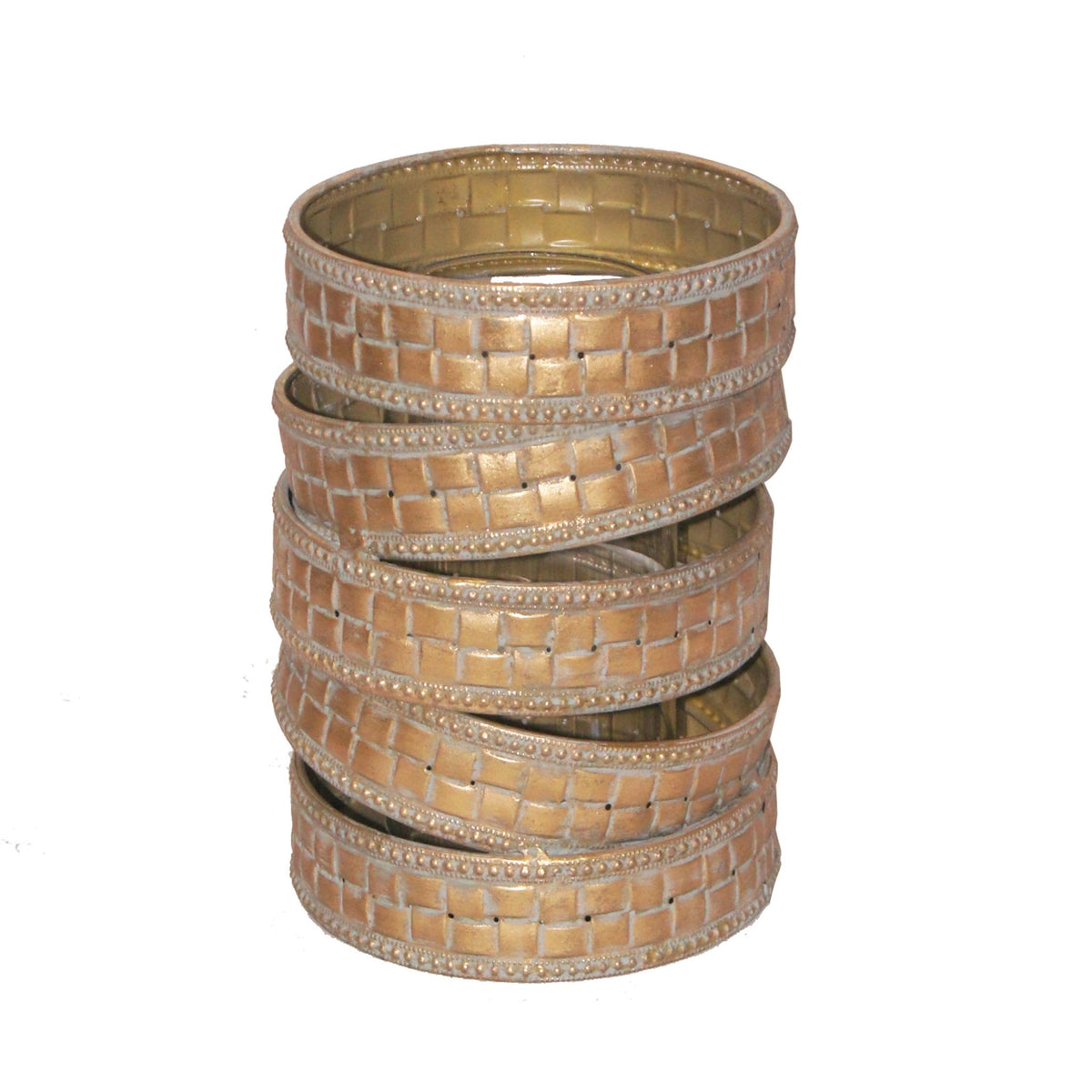 Metal/Glass Hurricane, Gold Candle Holders| Sagebrook Home