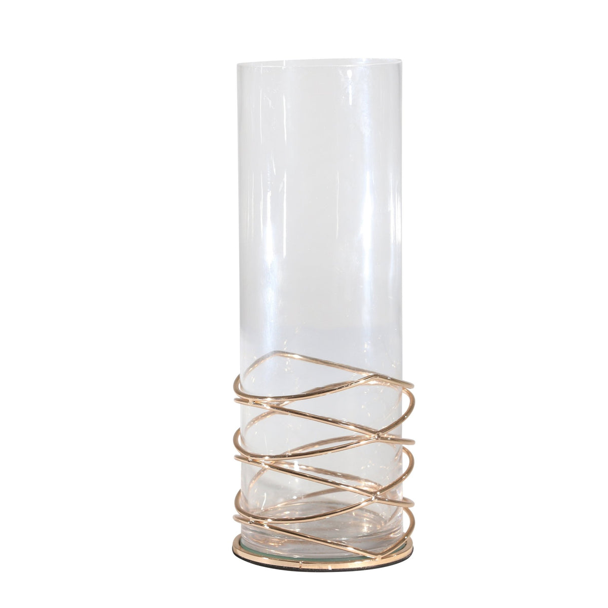 Metal/Glass Hurricane, Gold Candle Holders| Sagebrook Home