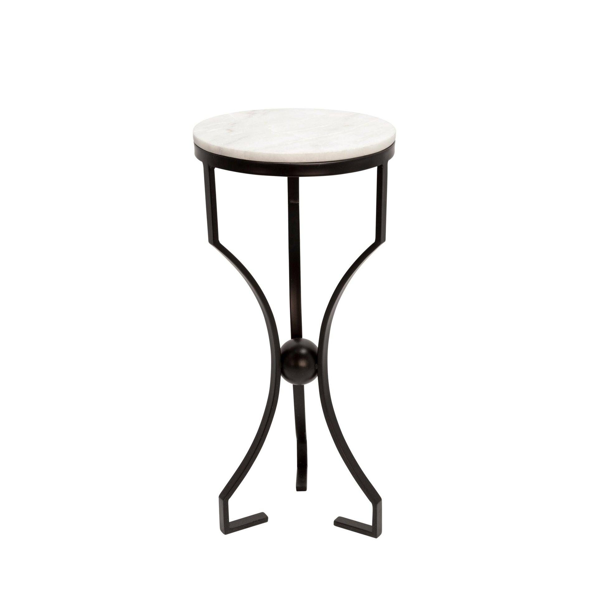 METAL/MARBLE, HOURGLASS SHAPED LEGS TABLE, BLACK Accent & End Tables| Sagebrook Home