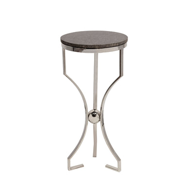 METAL/MARBLE, HOURGLASS SHAPED LEGS TABLE, SILVER - Al Rugaib Furniture