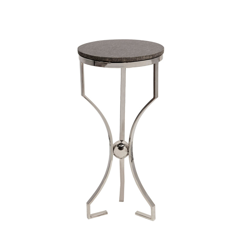 METAL/MARBLE, HOURGLASS SHAPED LEGS TABLE, SILVER - Al Rugaib Furniture