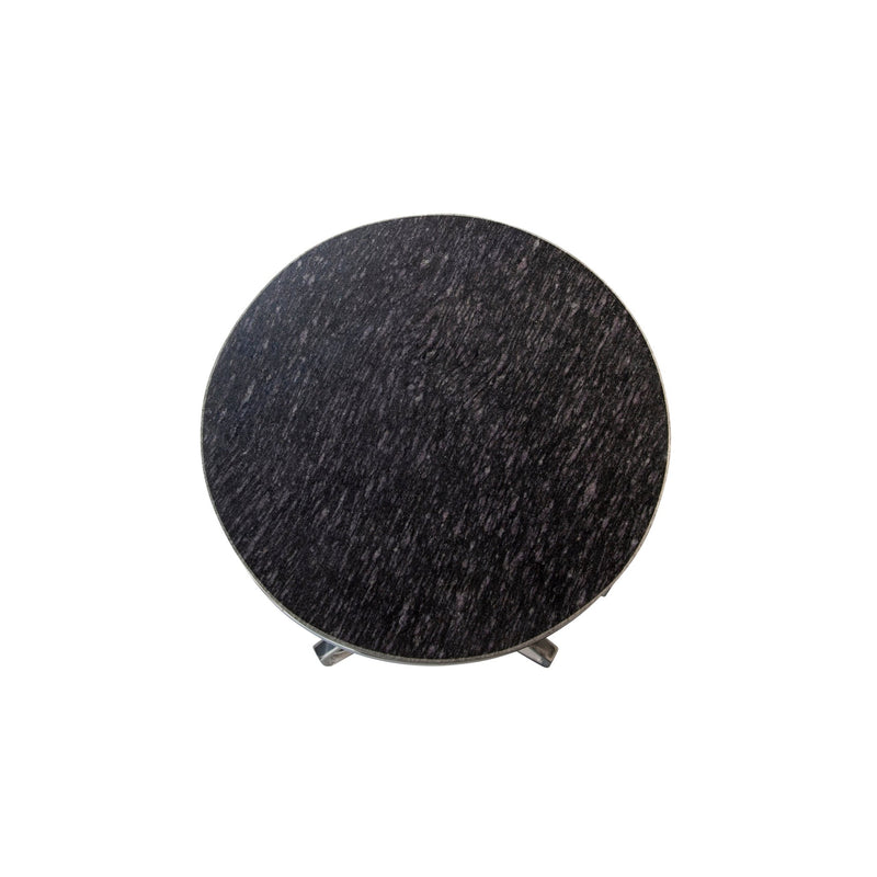 METAL/MARBLE, HOURGLASS SHAPED LEGS TABLE, SILVER - Al Rugaib Furniture