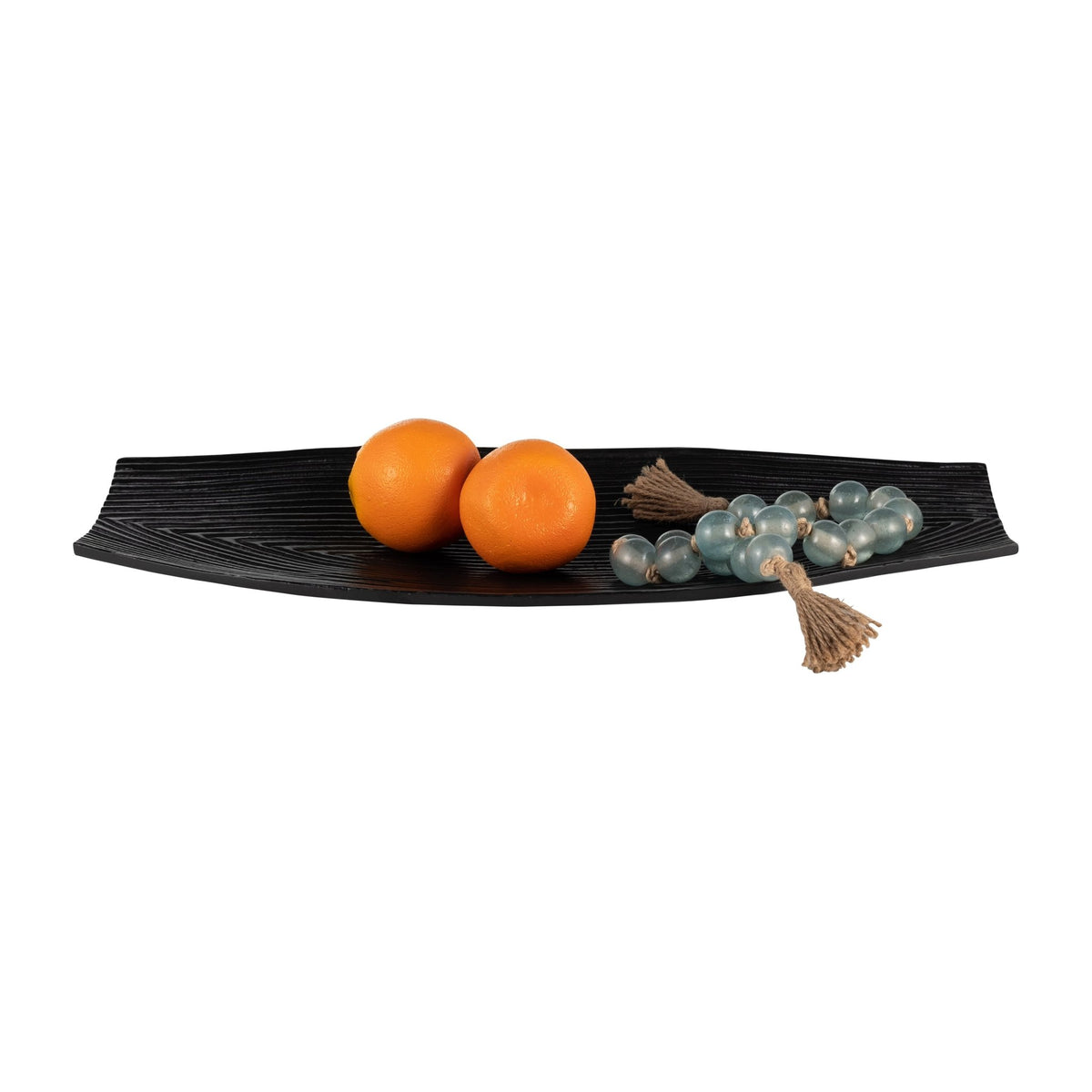 METAL,S/2 16/21",GEOMETRIC DISK PLATE,BLACK Tray| Sagebrook Home